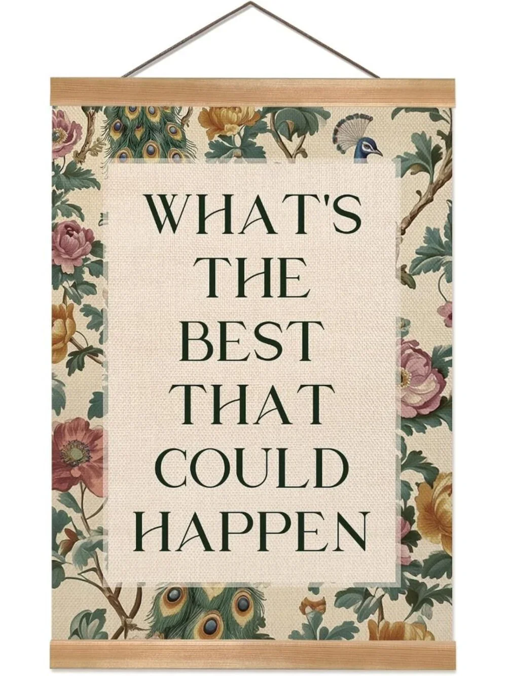 Inspirational Vintage Floral Quote Canvas Art – Motivational Wall Decor for Home